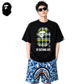 BAPE Green Check Ape Head Men's Graphic T-Shirt - Black