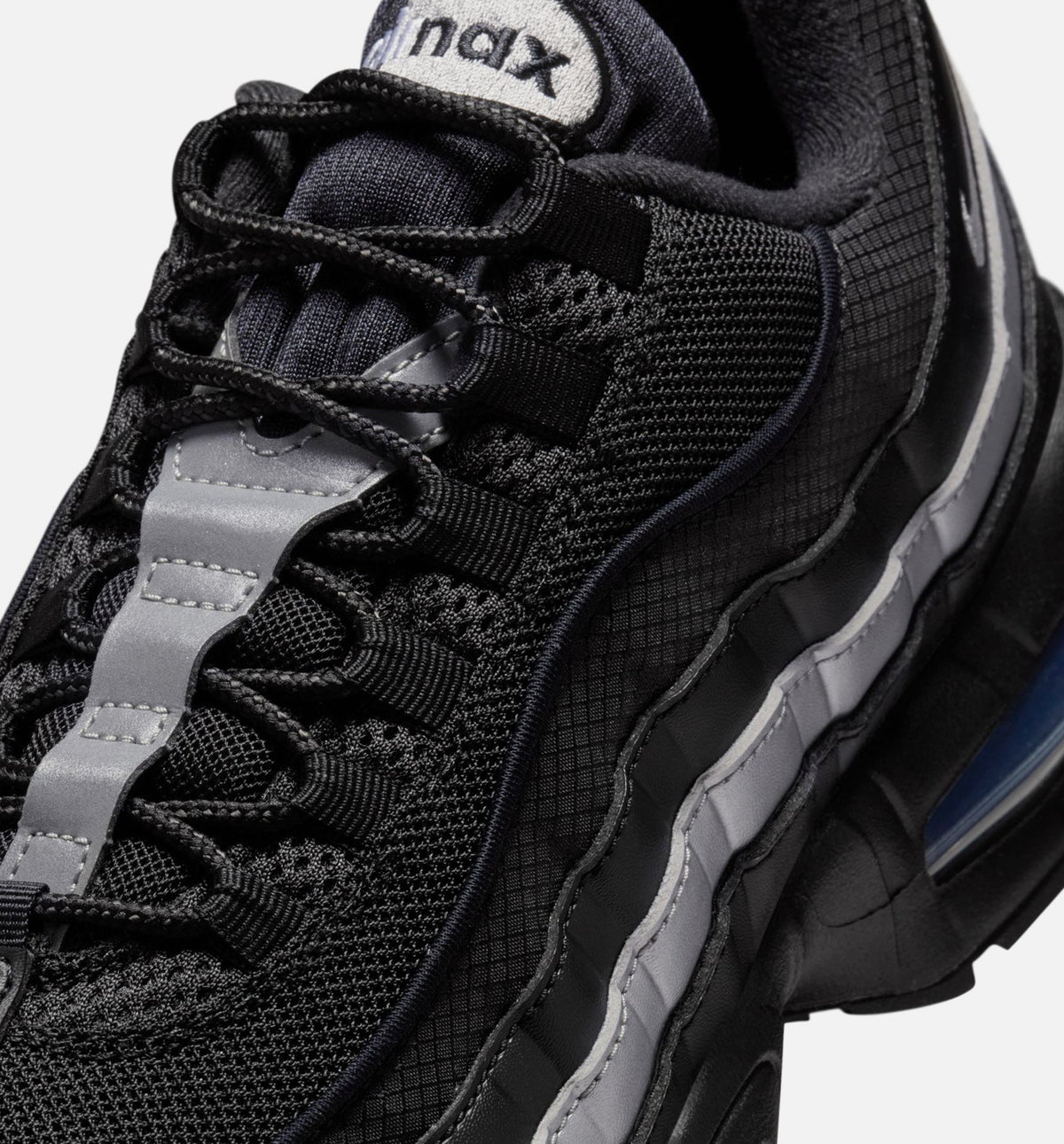 Air Max 95 Big Bubble OG Reflective Accents Men's Lifestyle Shoes - Black / White / Metallic Silver