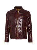 Billionaire snakeskin-effect zipped jacket