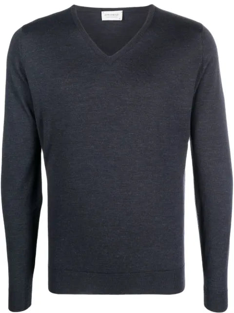 John Smedley V-neck long-sleeved jumper