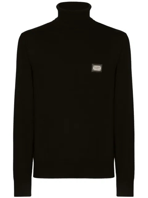 Dolce & Gabbana logo-tag roll-neck wool jumper