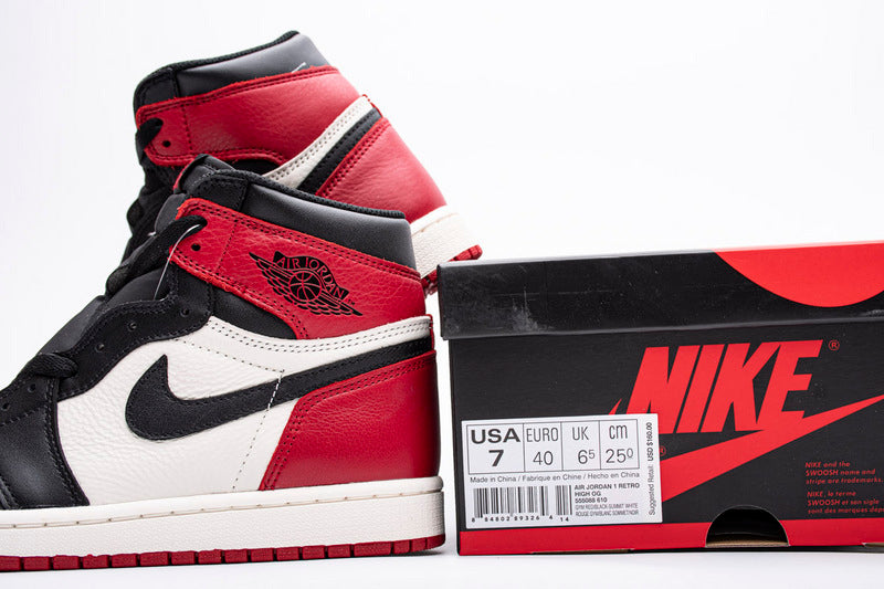 Air Jordan 1 Retro High Bred Toe Reps Sneaker 555088-610