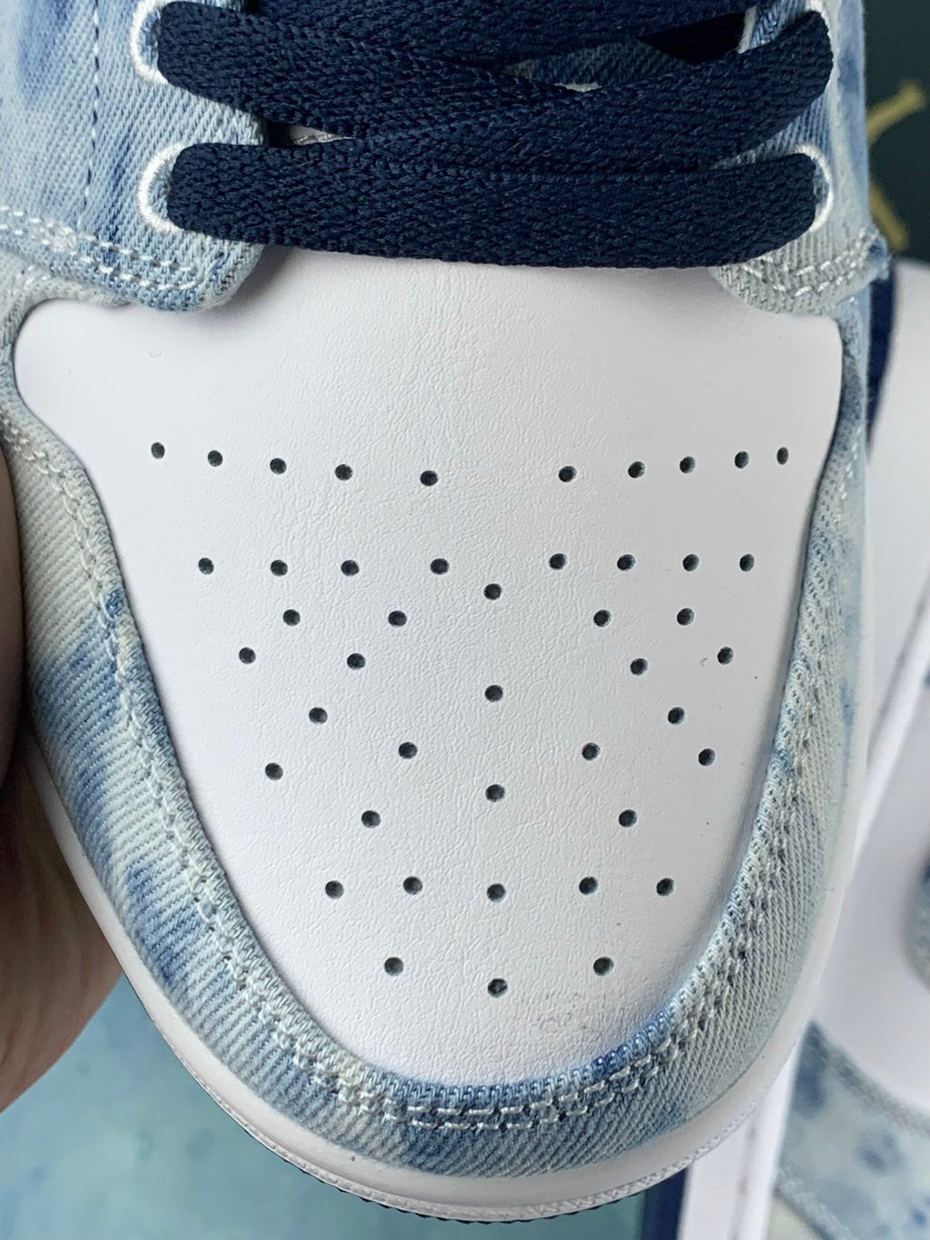 Air Jordan 1 Low Washed Denim Tie-Dye Unisex Sneakers CZ8455-100