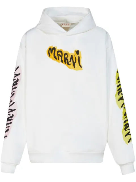 Marni graffiti-print cotton hoodie