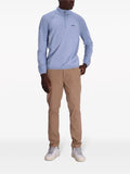 BOSS logo-print ribbed-panel sweater