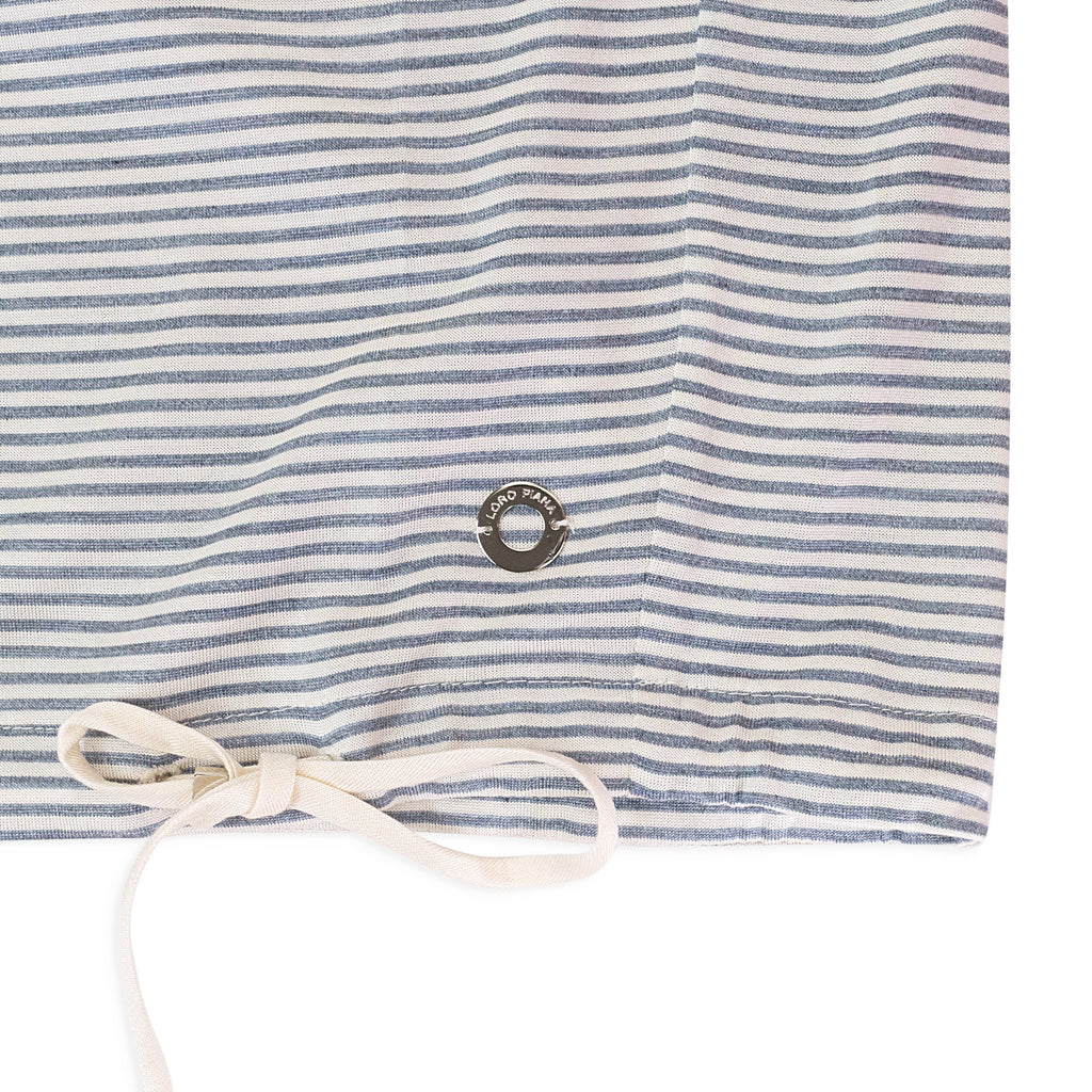 SILK STRIPED WHITE/GRAY BLOUSE