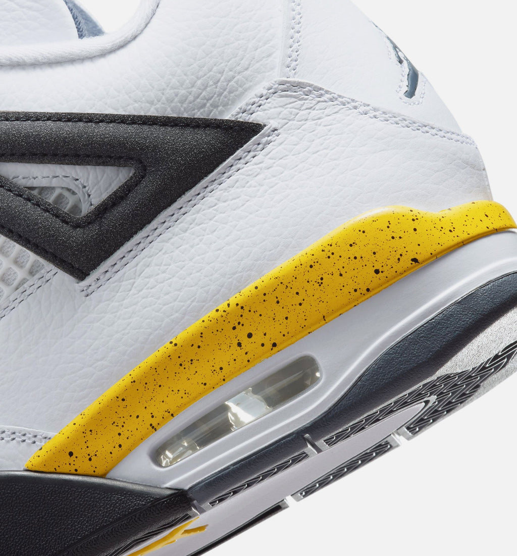 Air Jordan 4 Retro 'Rare Air Tour Yellow' - Men's Lifestyle Sneaker (White/Dark Blue Grey/Black/Tour Yellow)
