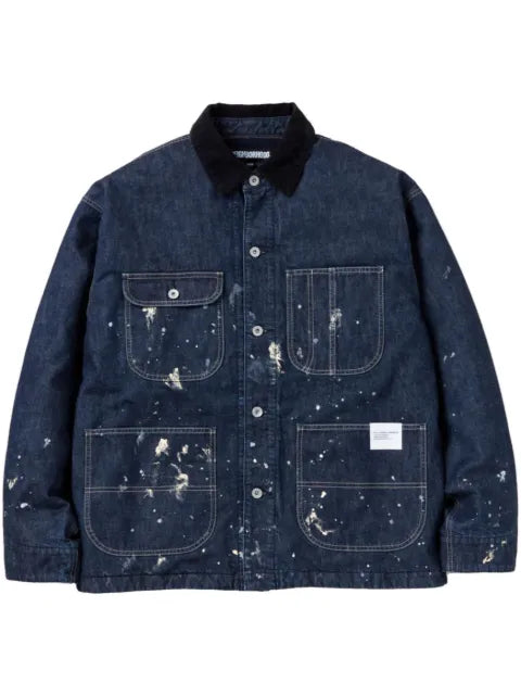 Neighborhood corduroy-collar washed jacket