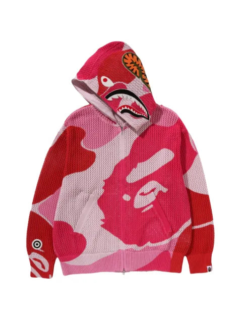 A BATHING APE® ABC Camo crochet shark hoodie