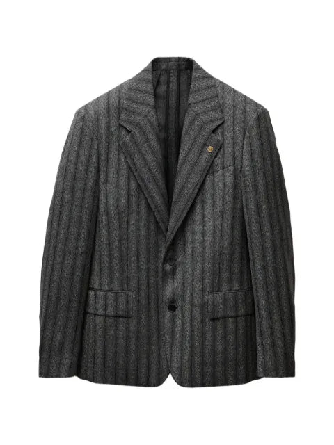 Versace pinstripe wool twill relaxed blazer
