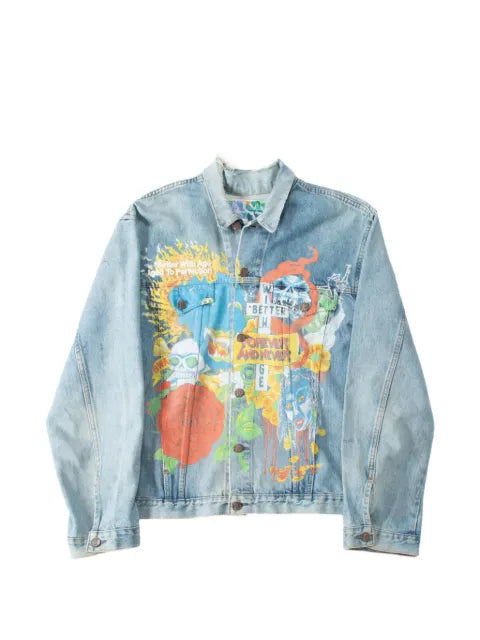 Better with Age  Maudye graphic-print denim jacket