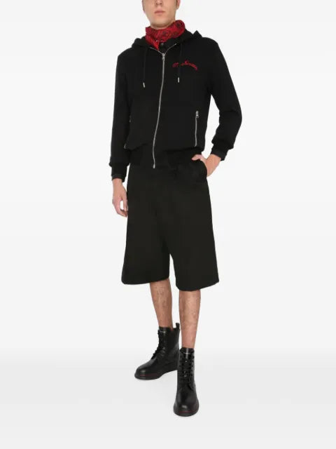 Alexander McQueen logo-embroidered zip-up hoodie