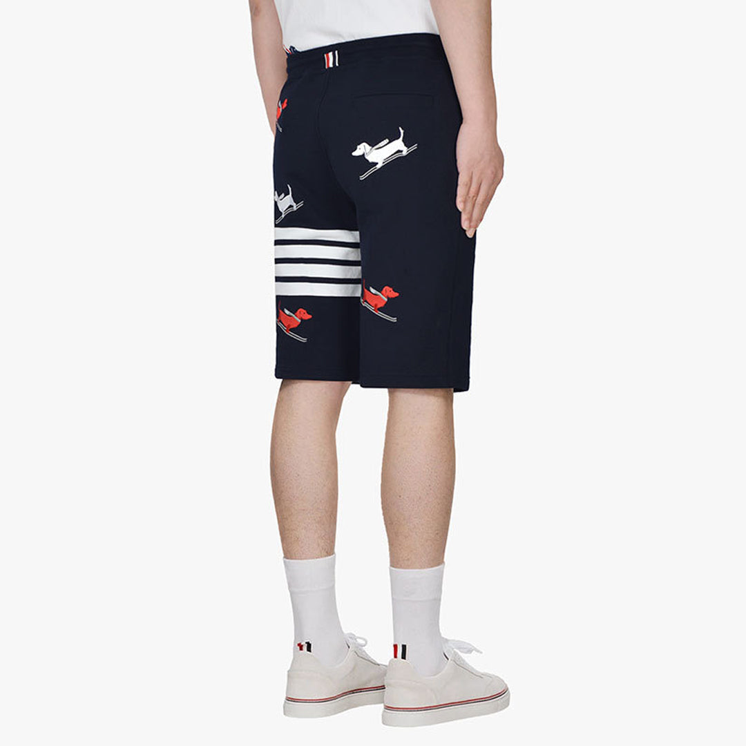 Thom Browne Style Unisex Casual Sweatpants with Signature Four-Bar Detail