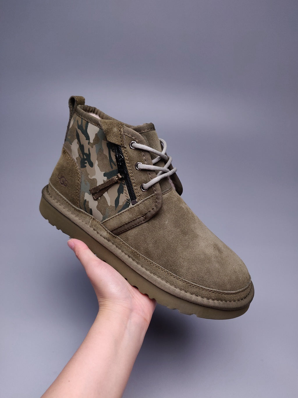 Army Green Camo Color-Block Men’s Sneakers — New Arrival | In Stock