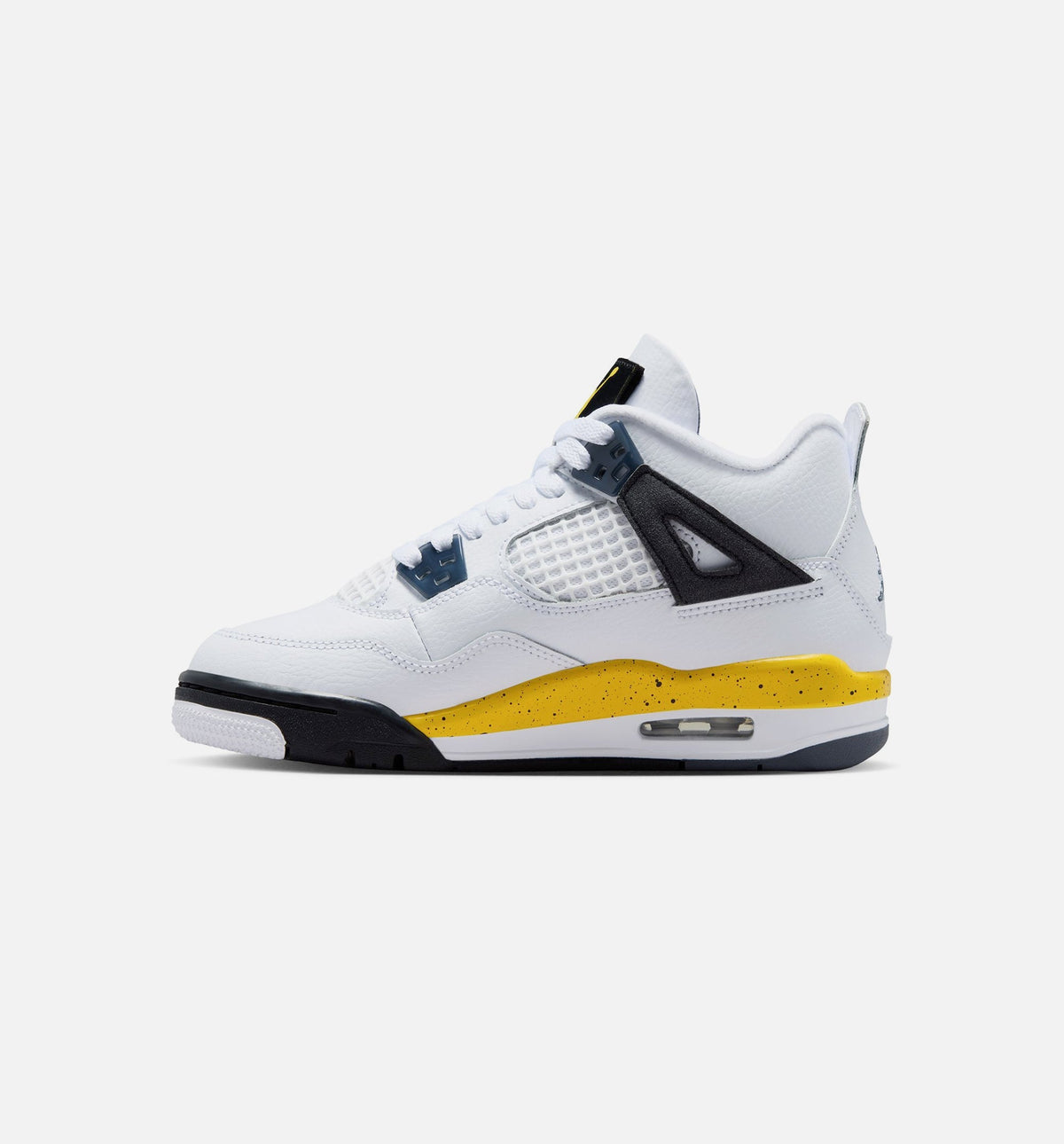Air Jordan 4 Retro "Rare Air Tour Yellow" Big Kids' Shoe – White/Dark Blue Grey/Black/Tour Yellow