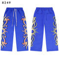 Vale Forever Bright Blue Gradient Flame Print Wide Leg Sweatpants