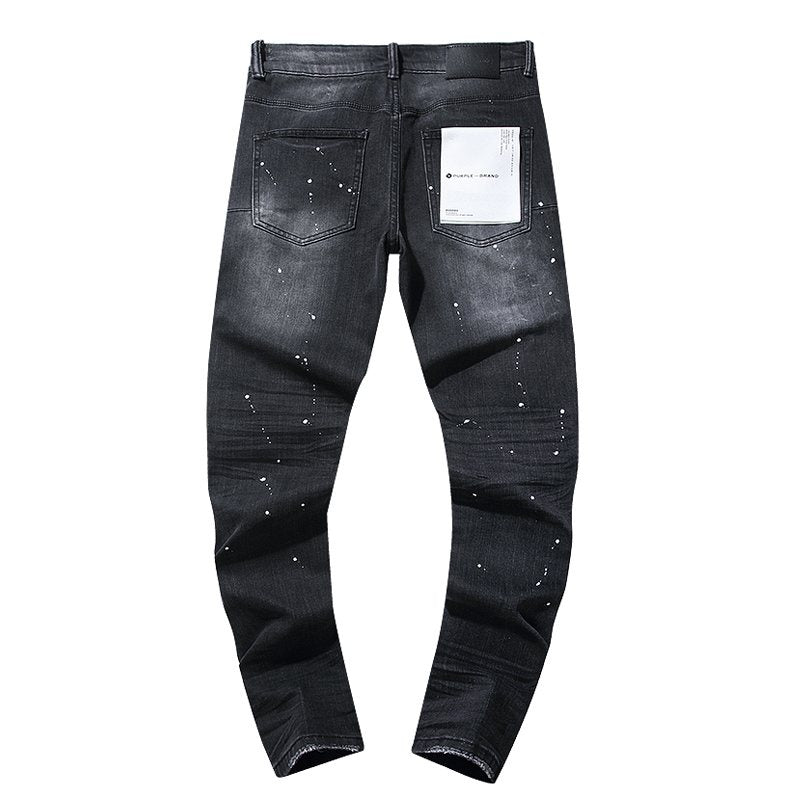 Purple Brand Black Paint Splatter Distressed Jeans