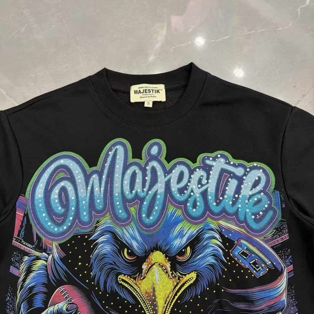 MAJESTIK Eagle Script Graphic Short-Sleeve T-Shirt