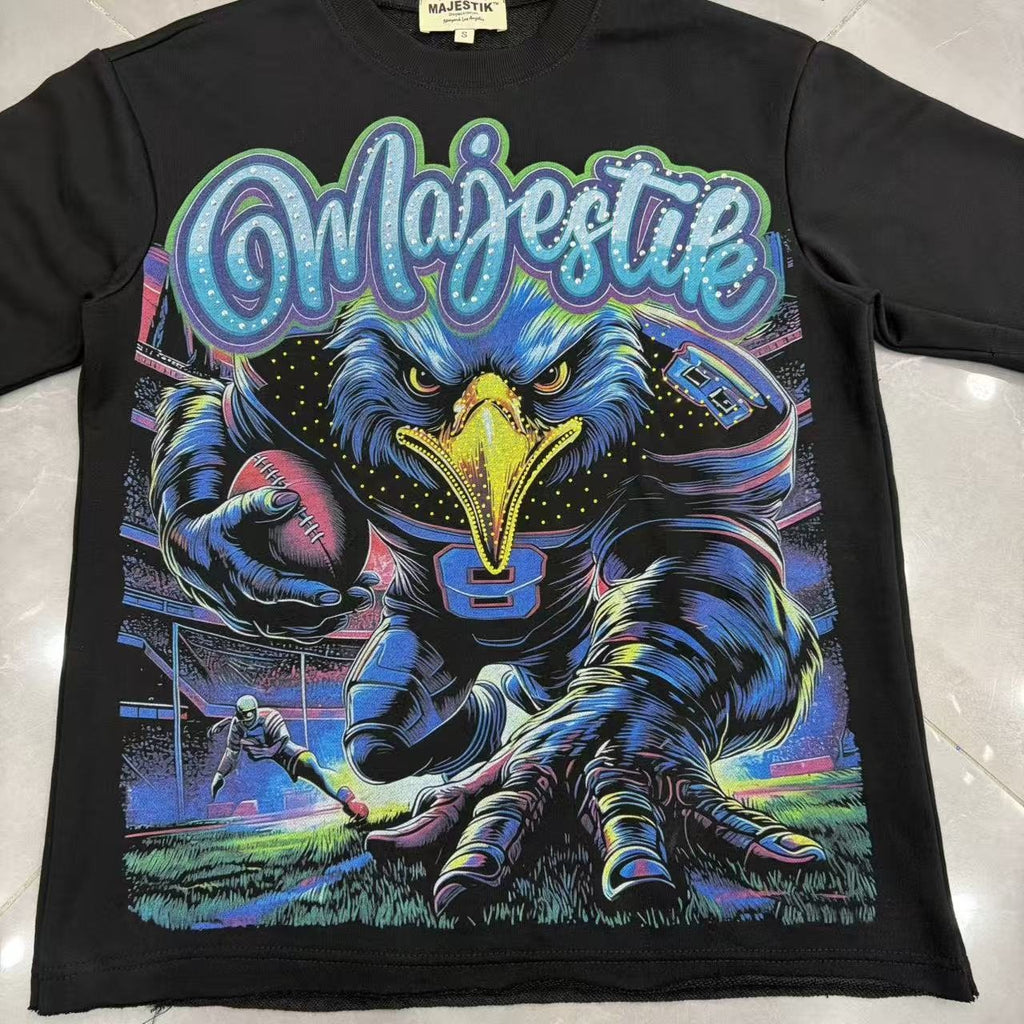 MAJESTIK Eagle Script Graphic Short-Sleeve T-Shirt