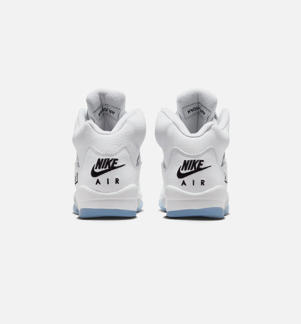 Air Jordan 5 Retro OG White Metallic Big Kids' Lifestyle Shoes - White/Black/Metallic Silver