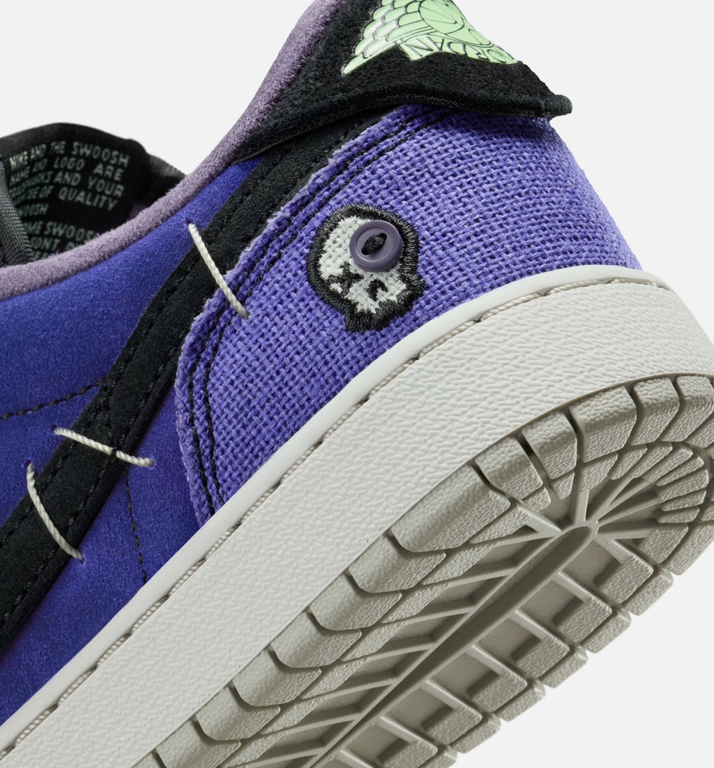 Air Jordan 1 Low OG Grade School Lifestyle Shoe - Regency Purple/Dark Raisin/Vapor Green