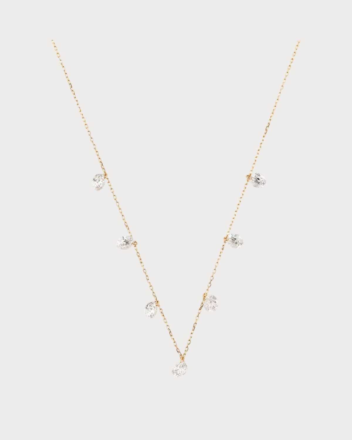 PERSEE Yellow Gold and Diamond 7-Stone Danae Necklace(Yellow Gold)