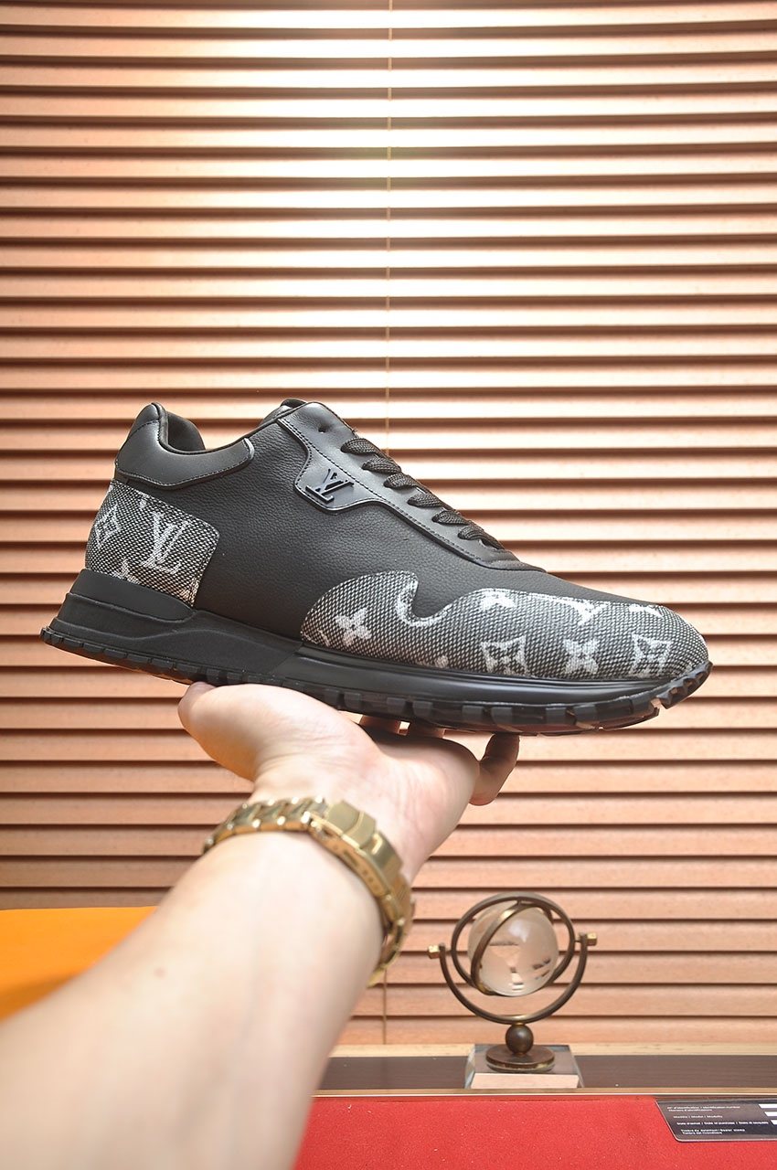 Louis Vuitton Black and Gray Low-Top Sneakers