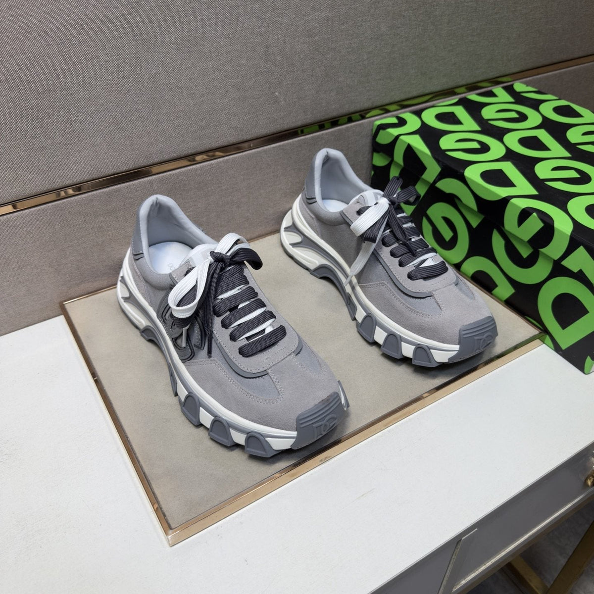 Dolce & Gabbana Gray Paneled Sneakers