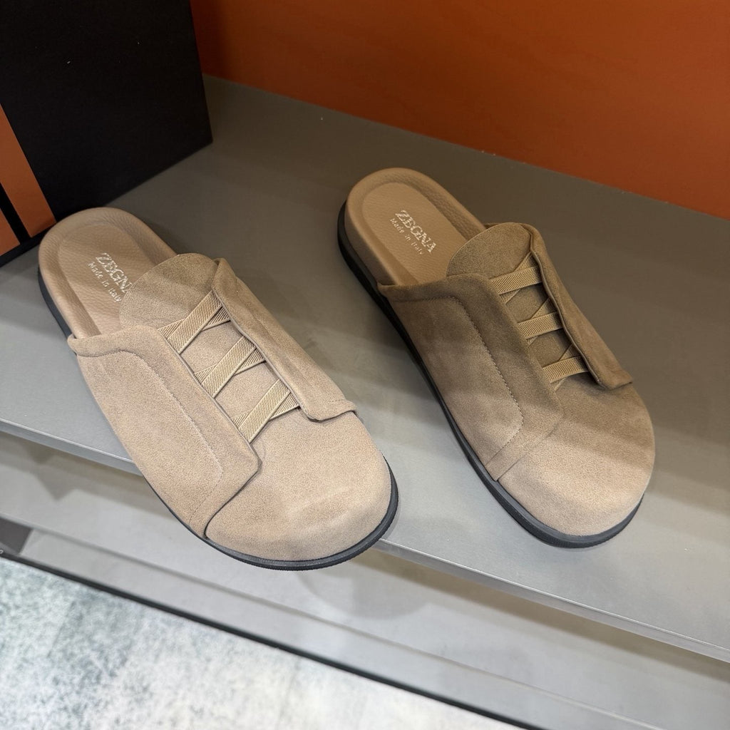 Zegna Men's Layered Vamp Slide Sandals