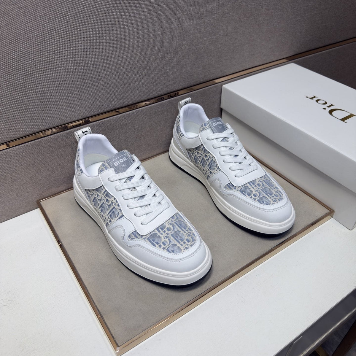 Dior Men's Patterned Panel Low-Top Sneakers