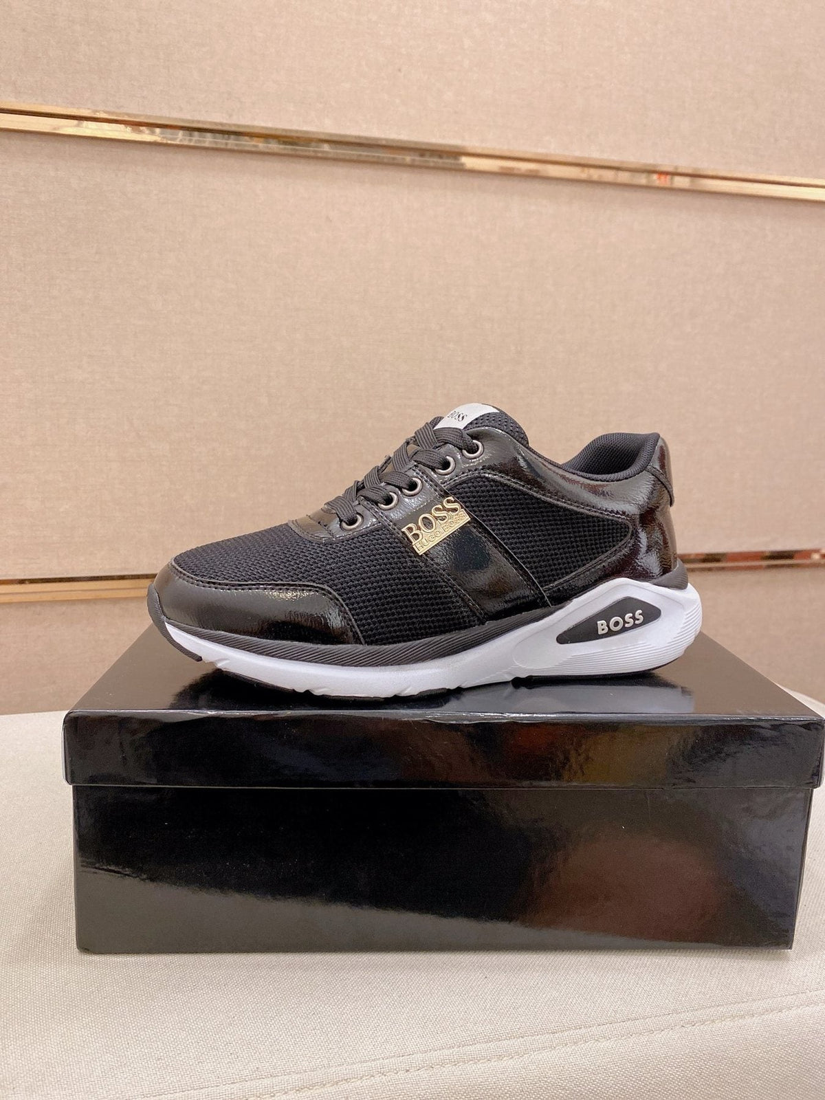 BOSS Men's Low-Top Sneakers - Gold-Tone Lace Hardware