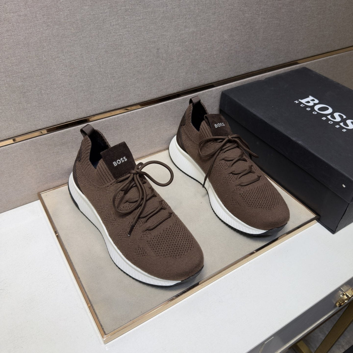 Hugo Boss Men's Knit Lace-Up Sneakers