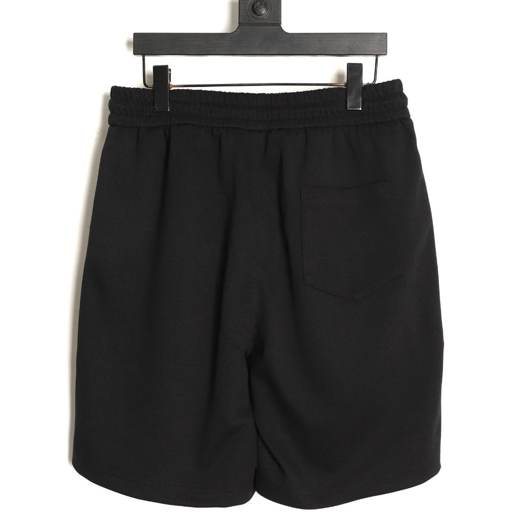 Burberry Equestrian-Emblem Check-Side Shorts - Black